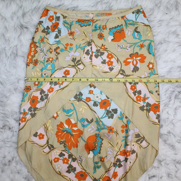 Etcetera 100% Silk Floral Skirt Asymmetrical Hem - Picture 12 of 12